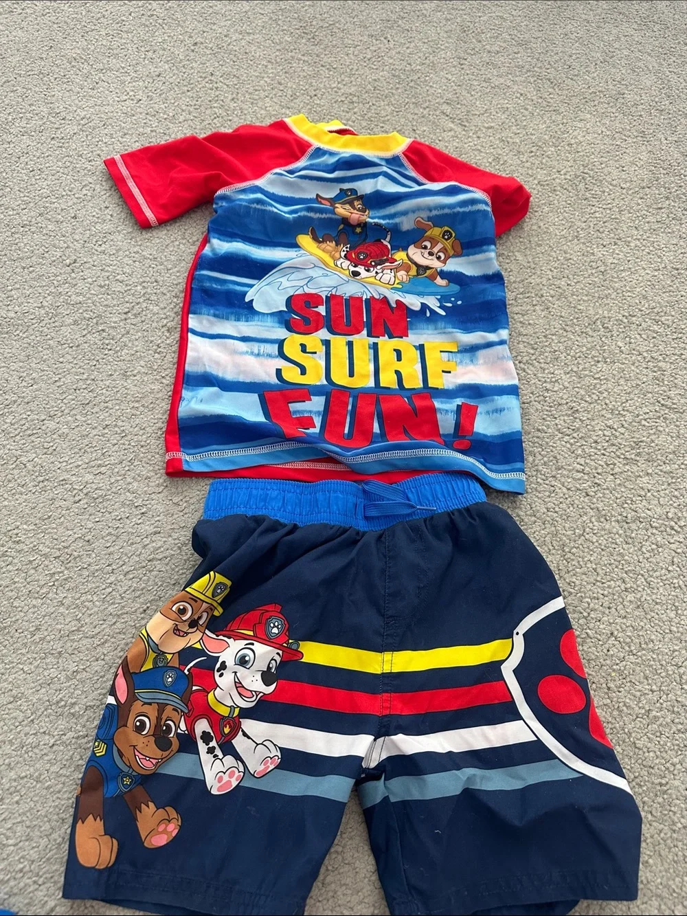 Old Navy Boys Bright Multi-Color Swim Set - Yellow, Blue, Red, Teal